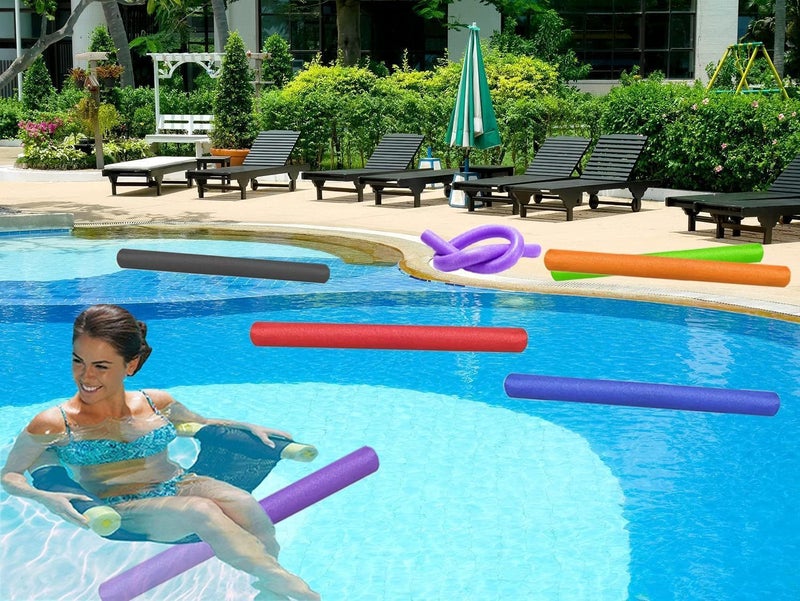 Chochkees Purple Pool Noodles Swimming Hollow Core Foam Tube, Floating Thick Noodles for Floating, Pool Accessories, 52" - Image 4